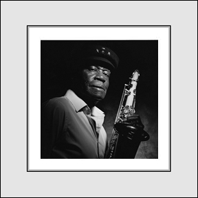 Blues exhibit photograph of A.C. Reed by James Fraher
